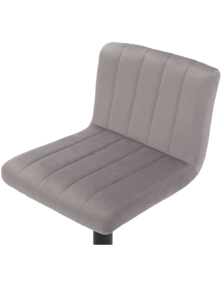 Tabouret de bar moderne chic en Velours Gris Métal Noir Dyrvon - 4