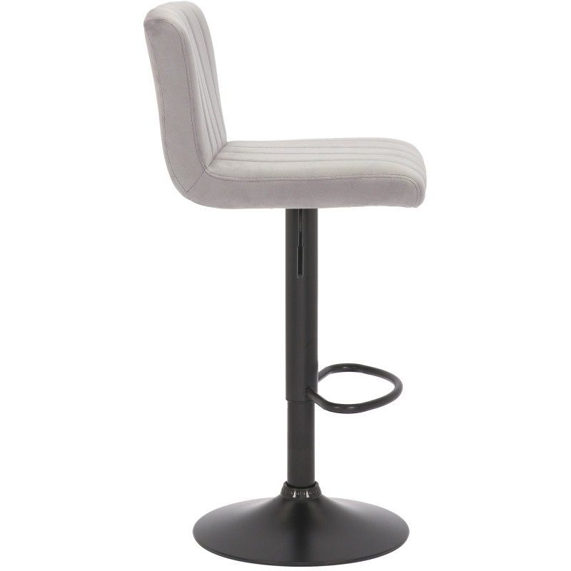 Tabouret de bar moderne chic en Velours Gris Métal Noir Dyrvon - 2