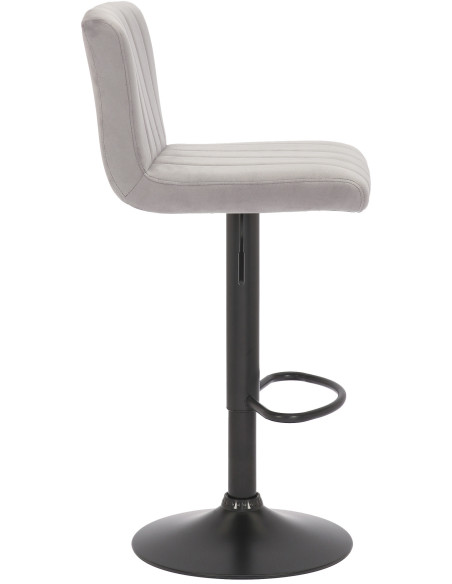 Tabouret de bar moderne chic en Velours Gris Métal Noir Dyrvon - 2