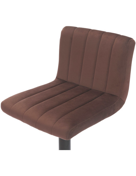 Tabouret de bar moderne chic en Velours Marron Métal Noir Dyrvon - 4