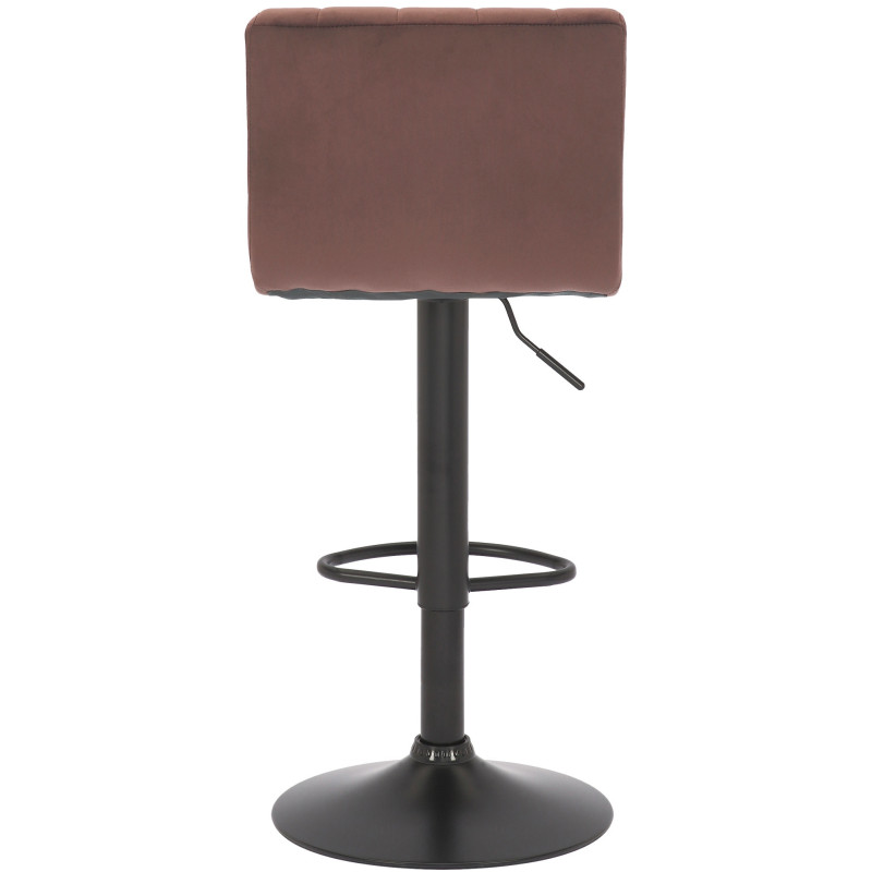 Tabouret de bar moderne chic en Velours Marron Métal Noir Dyrvon - 3