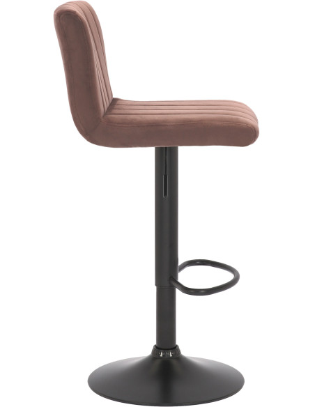 Tabouret de bar moderne chic en Velours Marron Métal Noir Dyrvon - 2