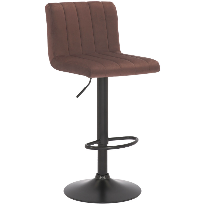 Tabouret de bar moderne chic en Velours Marron Métal Noir Dyrvon - 1