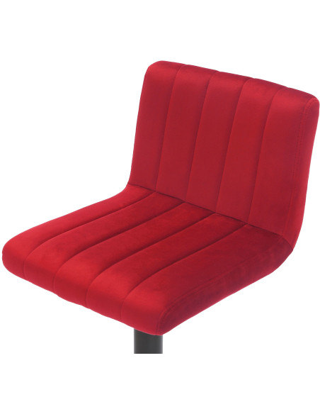 Tabouret de bar moderne chic en Velours Rouge Métal Noir Dyrvon - 4