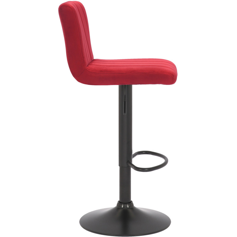 Tabouret de bar moderne chic en Velours Rouge Métal Noir Dyrvon - 2