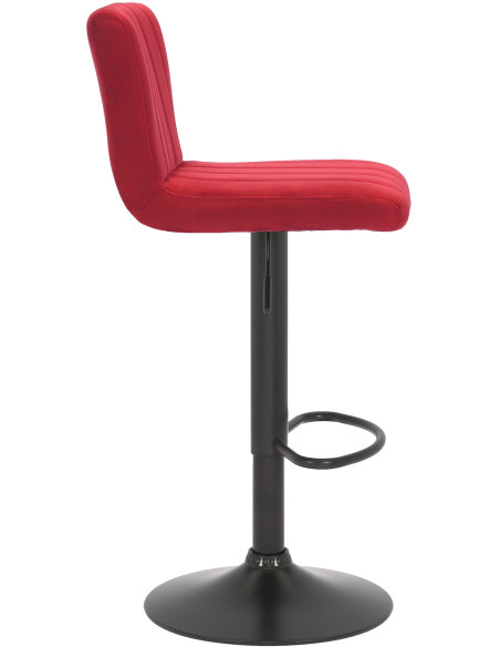 Tabouret de bar moderne chic en Velours Rouge Métal Noir Dyrvon - 2