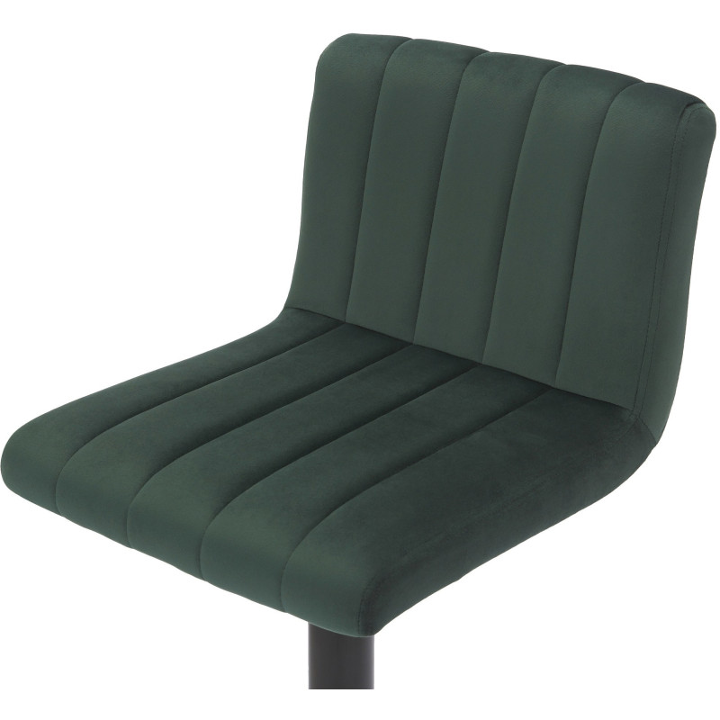 Tabouret de bar moderne chic en Velours Vert Métal Noir Dyrvon - 4