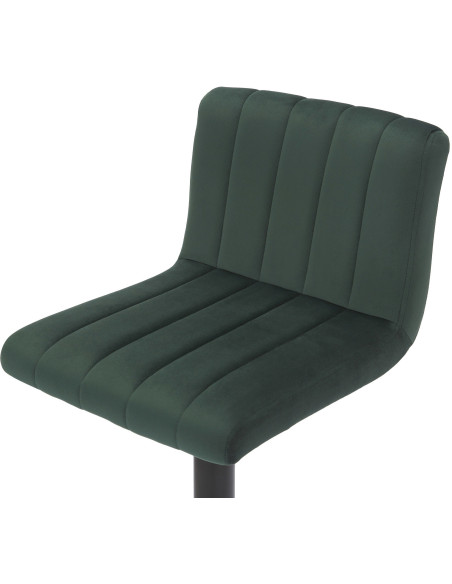 Tabouret de bar moderne chic en Velours Vert Métal Noir Dyrvon - 4
