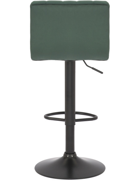 Tabouret de bar moderne chic en Velours Vert Métal Noir Dyrvon - 3