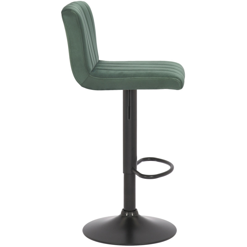 Tabouret de bar moderne chic en Velours Vert Métal Noir Dyrvon - 2