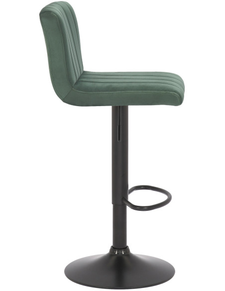 Tabouret de bar moderne chic en Velours Vert Métal Noir Dyrvon - 2