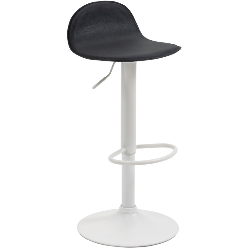 Tabouret de bar minimaliste en Polyuréthane Noir Métal Blanc Orleia - 1