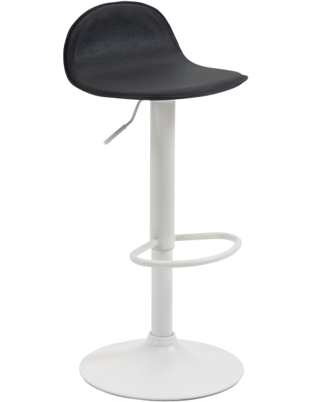 Tabouret de bar minimaliste en Polyuréthane Noir Métal Blanc Orleia - 1