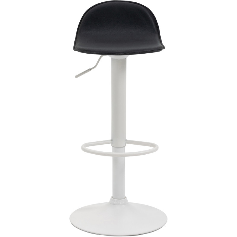 Tabouret de bar minimaliste en Polyuréthane Noir Métal Blanc Orleia - 2