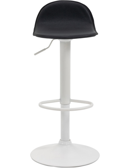 Tabouret de bar minimaliste en Polyuréthane Noir Métal Blanc Orleia - 2