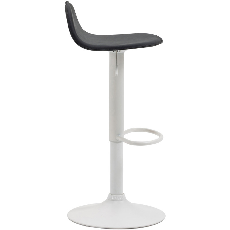 Tabouret de bar minimaliste en Polyuréthane Noir Métal Blanc Orleia - 3