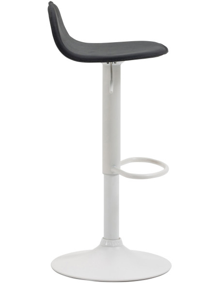 Tabouret de bar minimaliste en Polyuréthane Noir Métal Blanc Orleia - 3