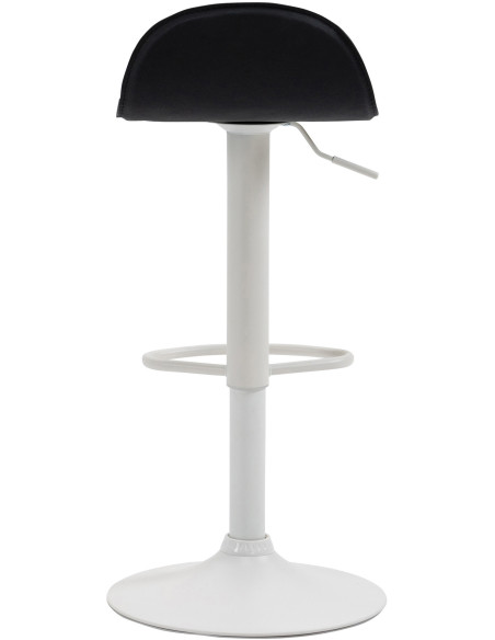 Tabouret de bar minimaliste en Polyuréthane Noir Métal Blanc Orleia - 5