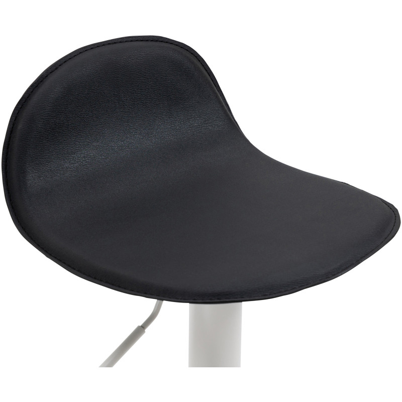 Tabouret de bar minimaliste en Polyuréthane Noir Métal Blanc Orleia - 6