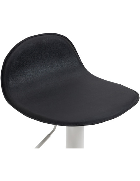 Tabouret de bar minimaliste en Polyuréthane Noir Métal Blanc Orleia - 6