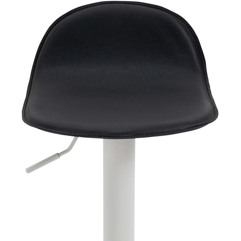 Tabouret de bar minimaliste en Polyuréthane Noir Métal Blanc Orleia - 7
