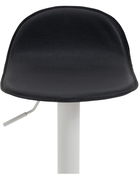 Tabouret de bar minimaliste en Polyuréthane Noir Métal Blanc Orleia - 7