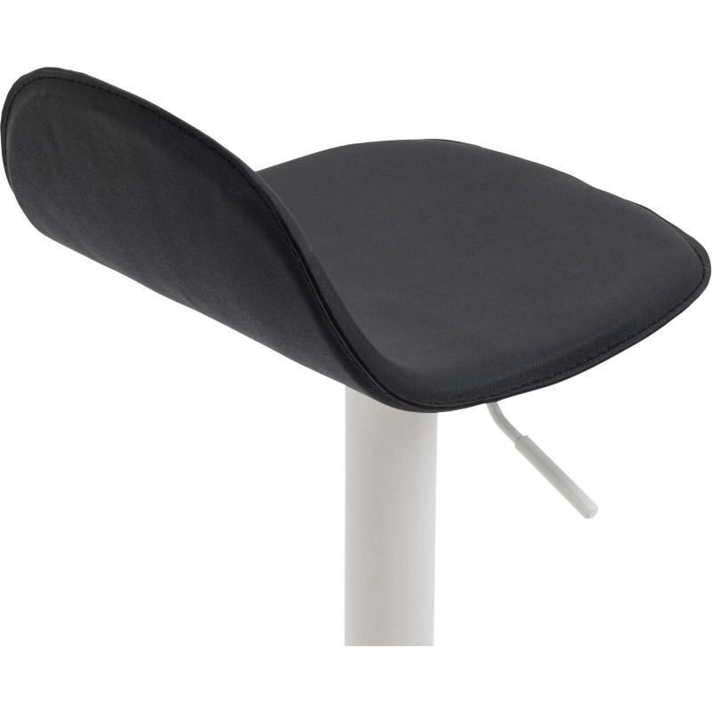 Tabouret de bar minimaliste en Polyuréthane Noir Métal Blanc Orleia - 8