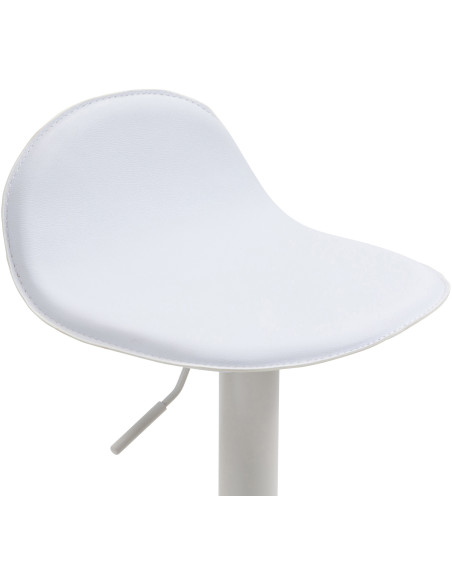 Tabouret de bar minimaliste en Polyuréthane Blanc Métal Blanc Orleia - 6