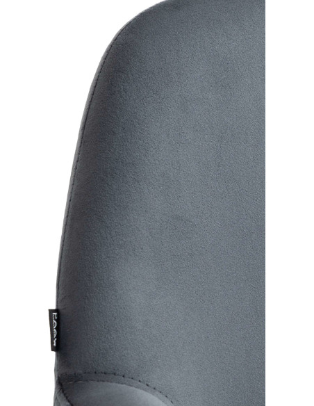 Tabouret de bar moderne en Velours Gris foncé Métal Argenté Gylvan - 2