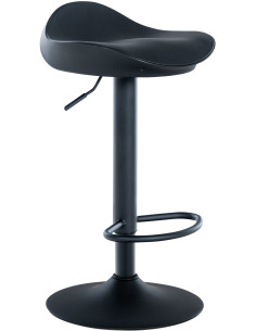 Tabouret de bar moderne en Métal Polyuréthane Noir Ravira - 1