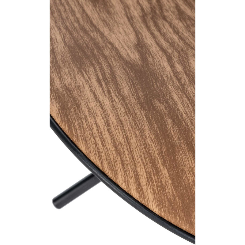 Tabouret de bar moderne en Métal Noir Polyuréthane Naturel Imitation bois Ravira - 6