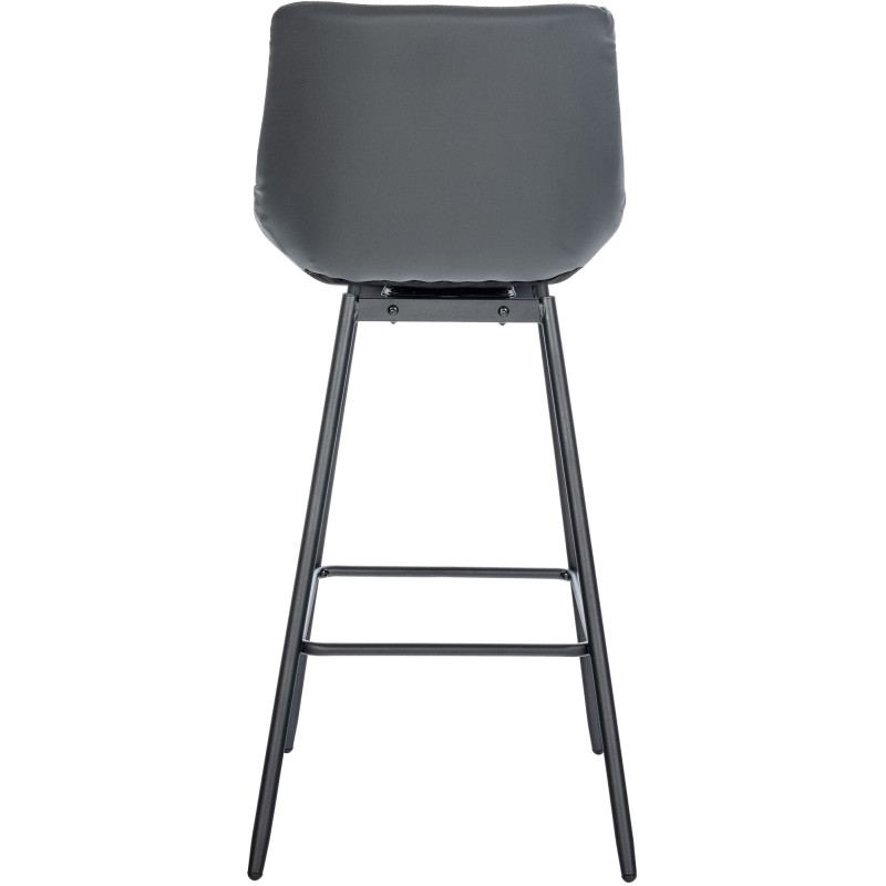 Tabouret de bar pivotant moderne en Polyuréthane Gris Métal Noir Cerian - 4