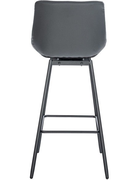 Tabouret de bar pivotant moderne en Polyuréthane Gris Métal Noir Cerian - 4