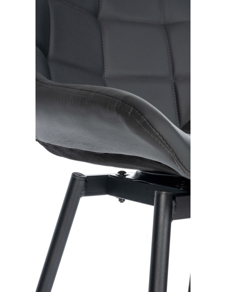 Tabouret de bar pivotant moderne en Polyuréthane Gris Métal Noir Cerian - 5