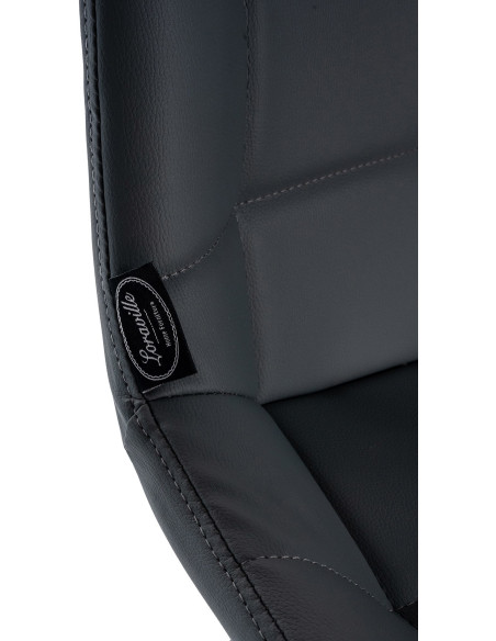 Tabouret de bar pivotant moderne en Polyuréthane Gris Métal Noir Cerian - 6