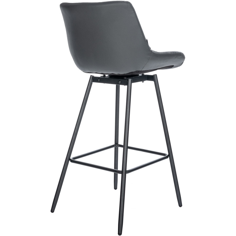 Tabouret de bar pivotant moderne en Polyuréthane Gris Métal Noir Cerian - 7