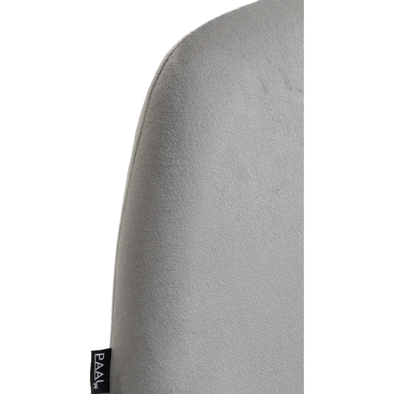 Tabouret de bar moderne en Velours Gris Métal Argenté Gylvan - 2