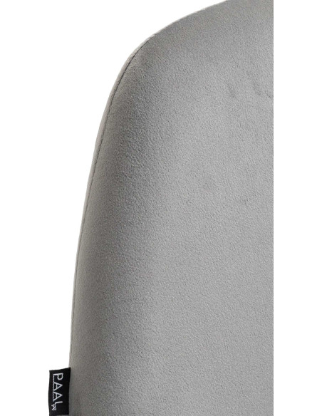 Tabouret de bar moderne en Velours Gris Métal Argenté Gylvan - 2