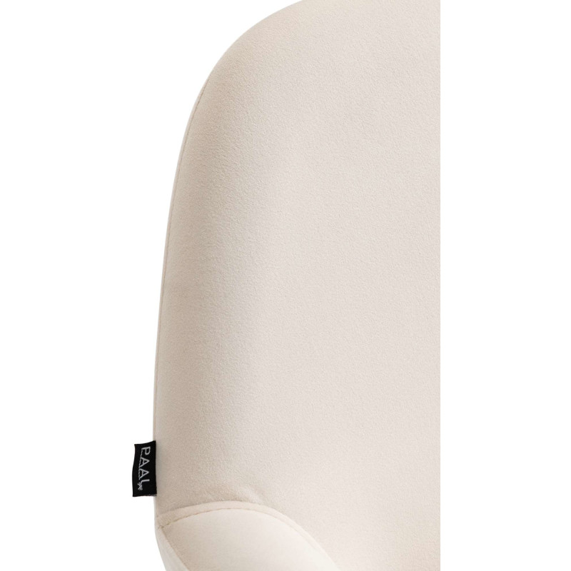 Tabouret de bar moderne en Velours Blanc crème Métal Argenté Gylvan - 2