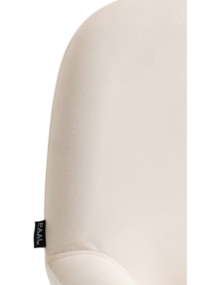 Tabouret de bar moderne en Velours Blanc crème Métal Argenté Gylvan - 2