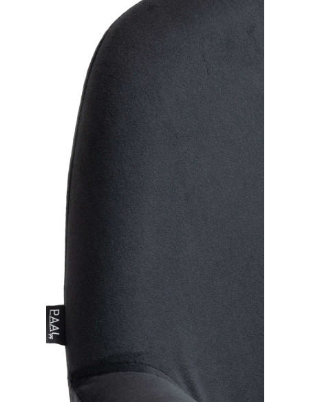 Tabouret de bar moderne en Velours Noir Métal Argenté Gylvan - 2