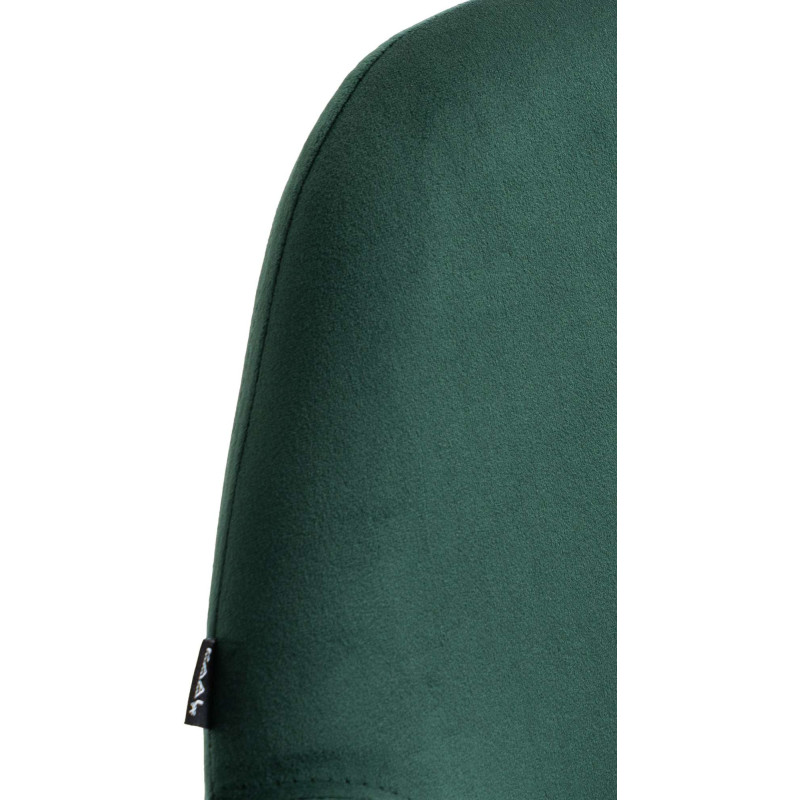 Tabouret de bar moderne en Velours Vert foncé Métal Argenté Gylvan - 2