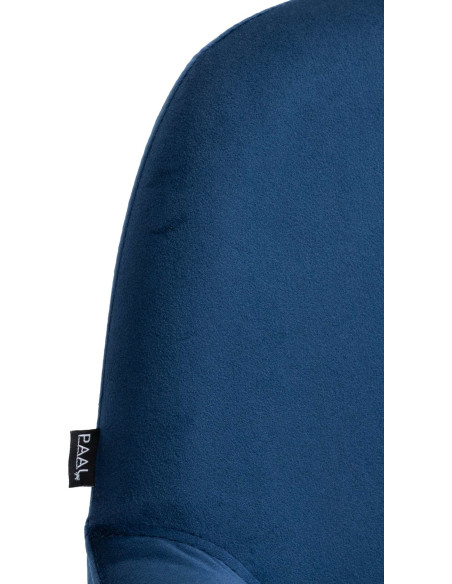 Tabouret de bar moderne en Velours Bleu Métal Noir Gylvan - 2