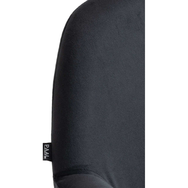 Tabouret de bar moderne en Velours Noir Métal Noir Gylvan - 2