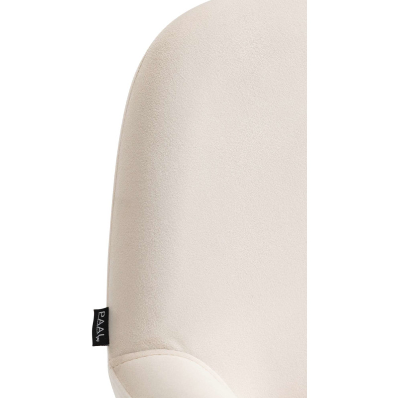 Tabouret de bar moderne en Velours Blanc crème Métal Blanc Gylvan - 2