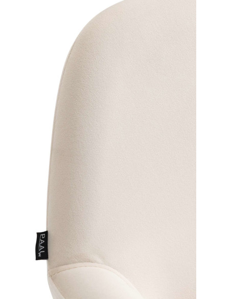 Tabouret de bar moderne en Velours Blanc crème Métal Blanc Gylvan - 2