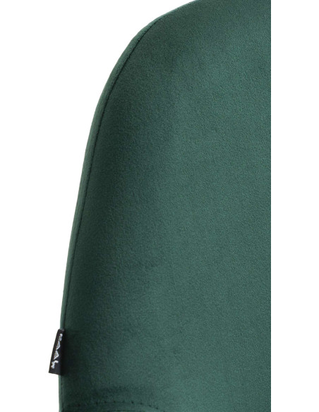 Tabouret de bar moderne en Velours Vert foncé Métal Blanc Gylvan - 2