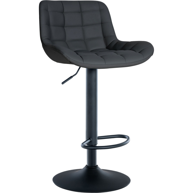 Tabouret de bar moderne réglable en Polyuréthane Noir Métal Noir Cailon - 1