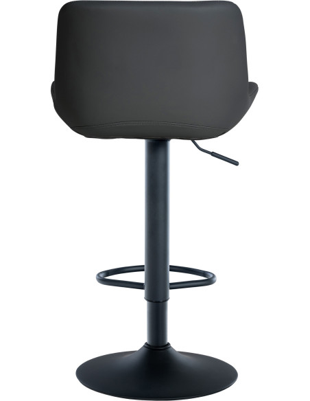 Tabouret de bar moderne réglable en Polyuréthane Noir Métal Noir Cailon - 5
