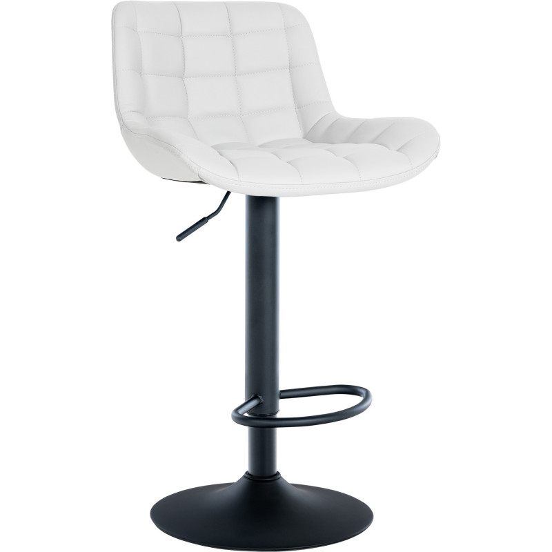 Tabouret de bar moderne réglable en Polyuréthane Blanc Métal Noir Cailon - 1